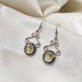 Lemon Quartz Filigree Scroll Drop Earrings