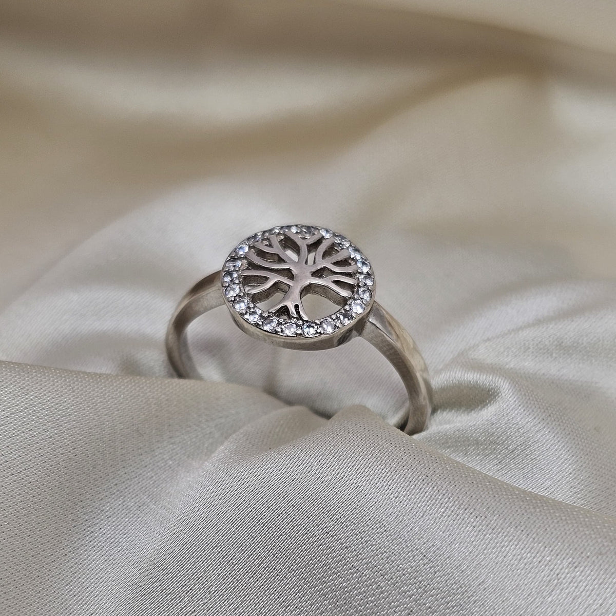 Cubic Zirconia Tree of Life Ring