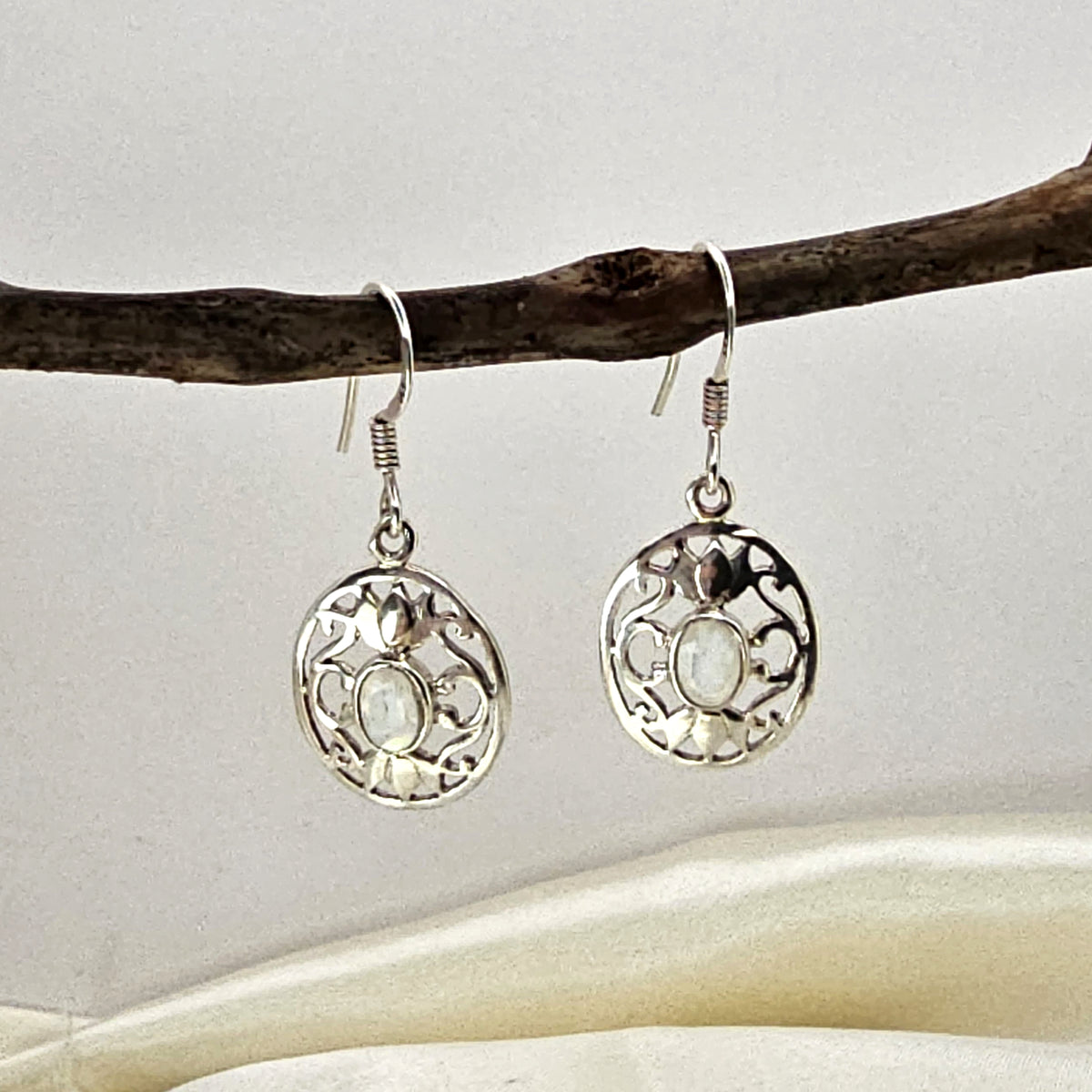 Moonstone Filigree Drop Earrings image 3