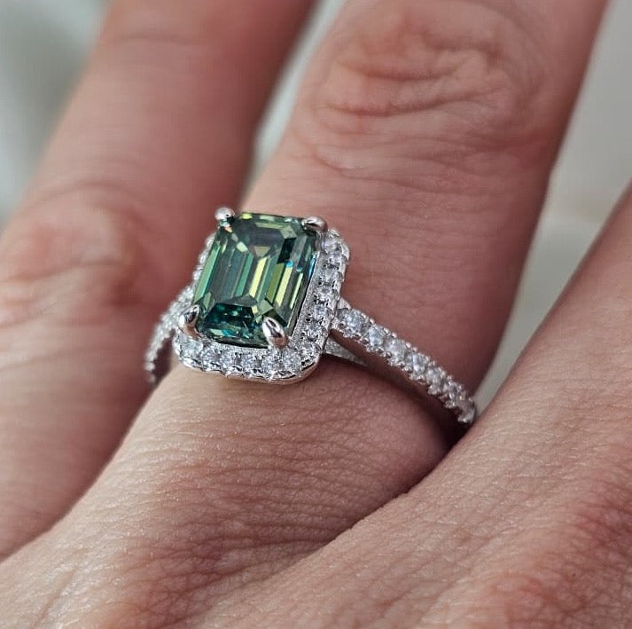 Moissanite Halo Ring