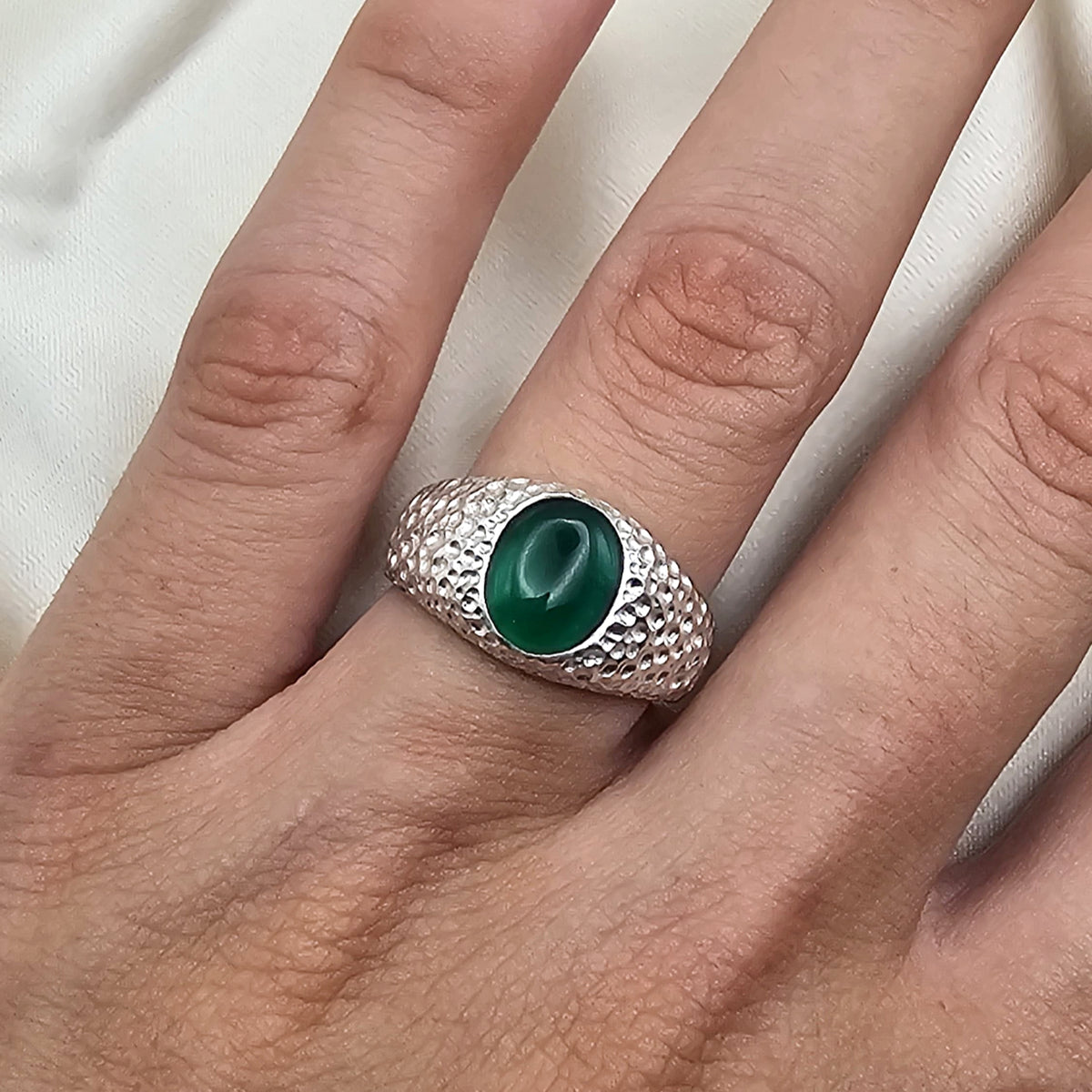 Green Onyx Signet Ring image 3