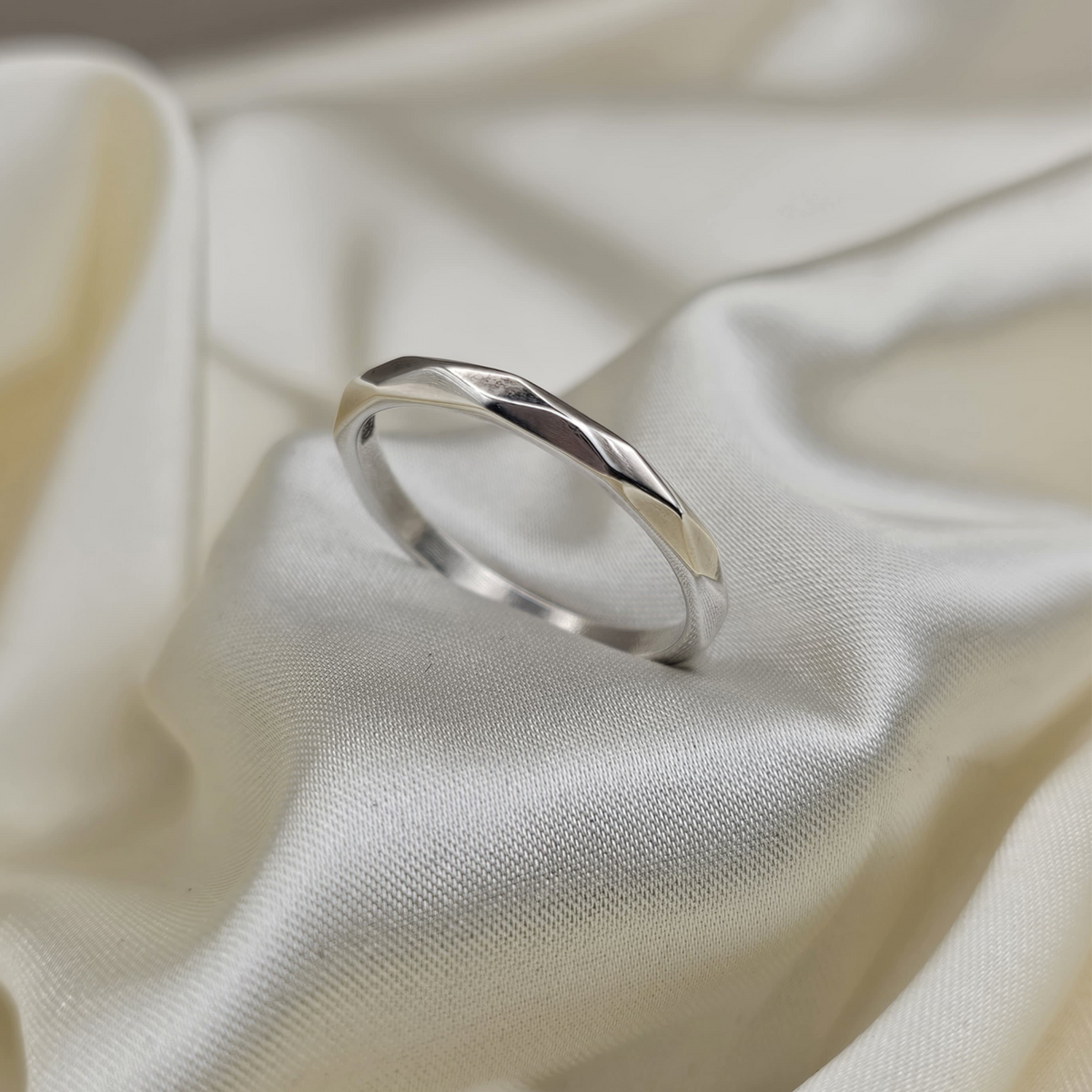 Plain Faceted Wedding Band image 2