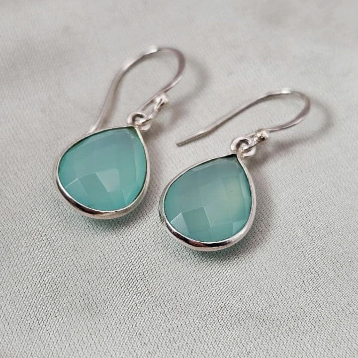 Blue Onyx Drop Earrings