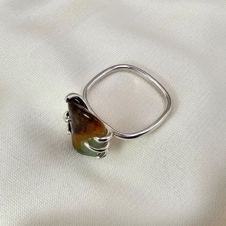 Brown Forest Jasper Claw Ring image 6