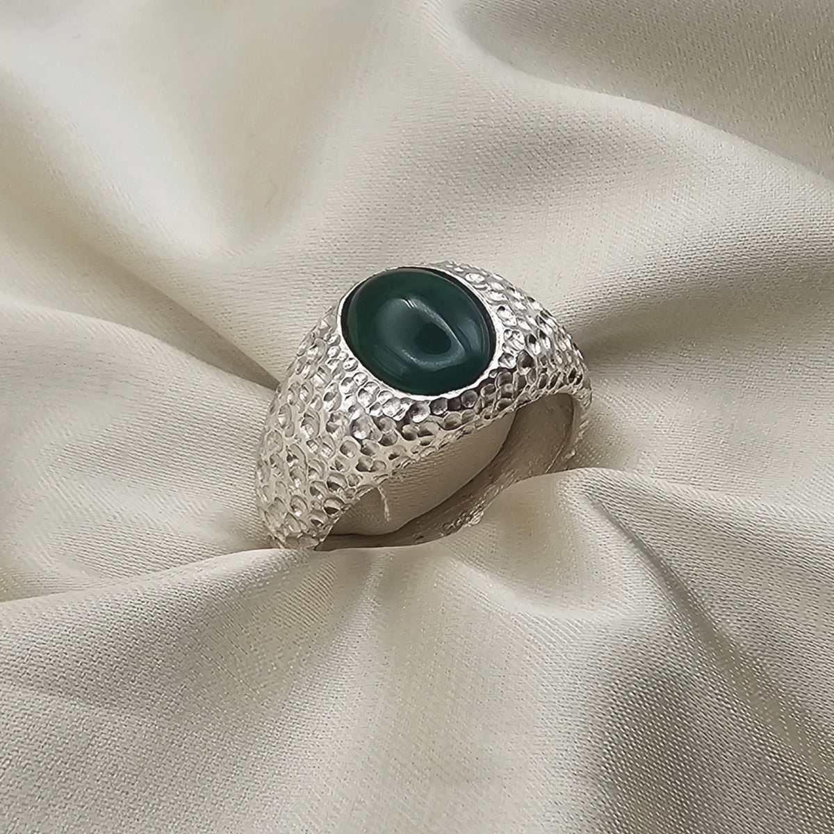 Green Onyx Signet Ring image 5