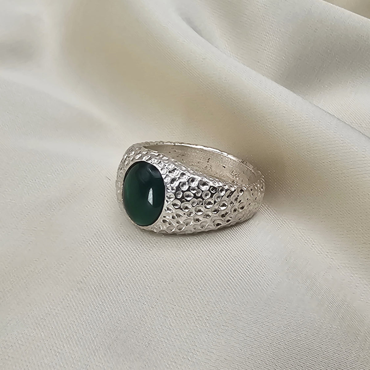Green Onyx Signet Ring image 4