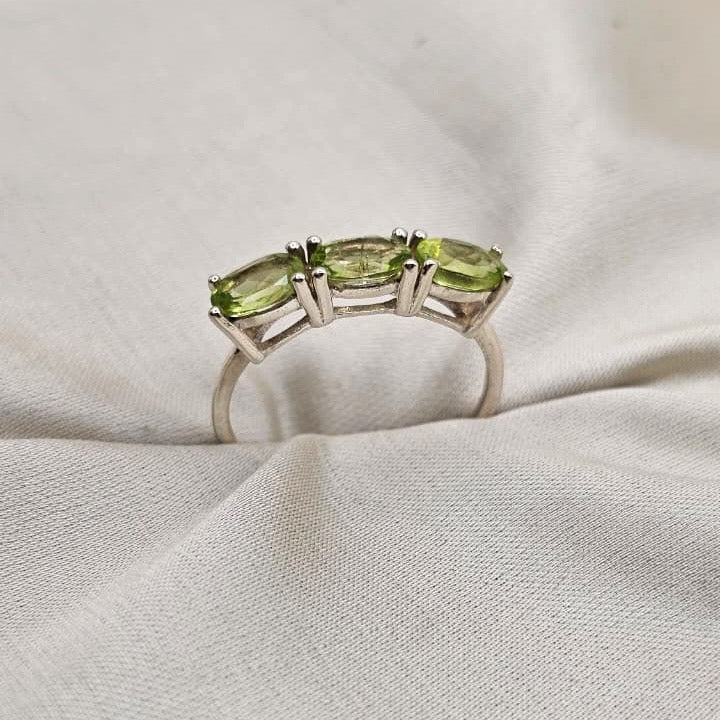 Peridot Three-Stone Ring