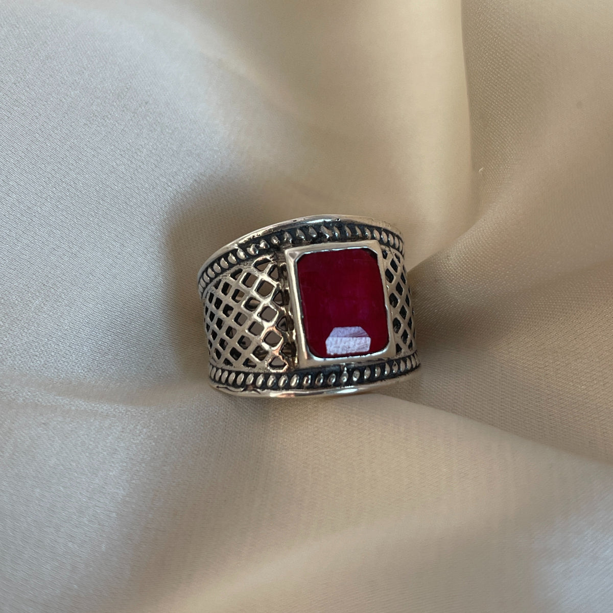 Rectangular Ruby Ring image 0