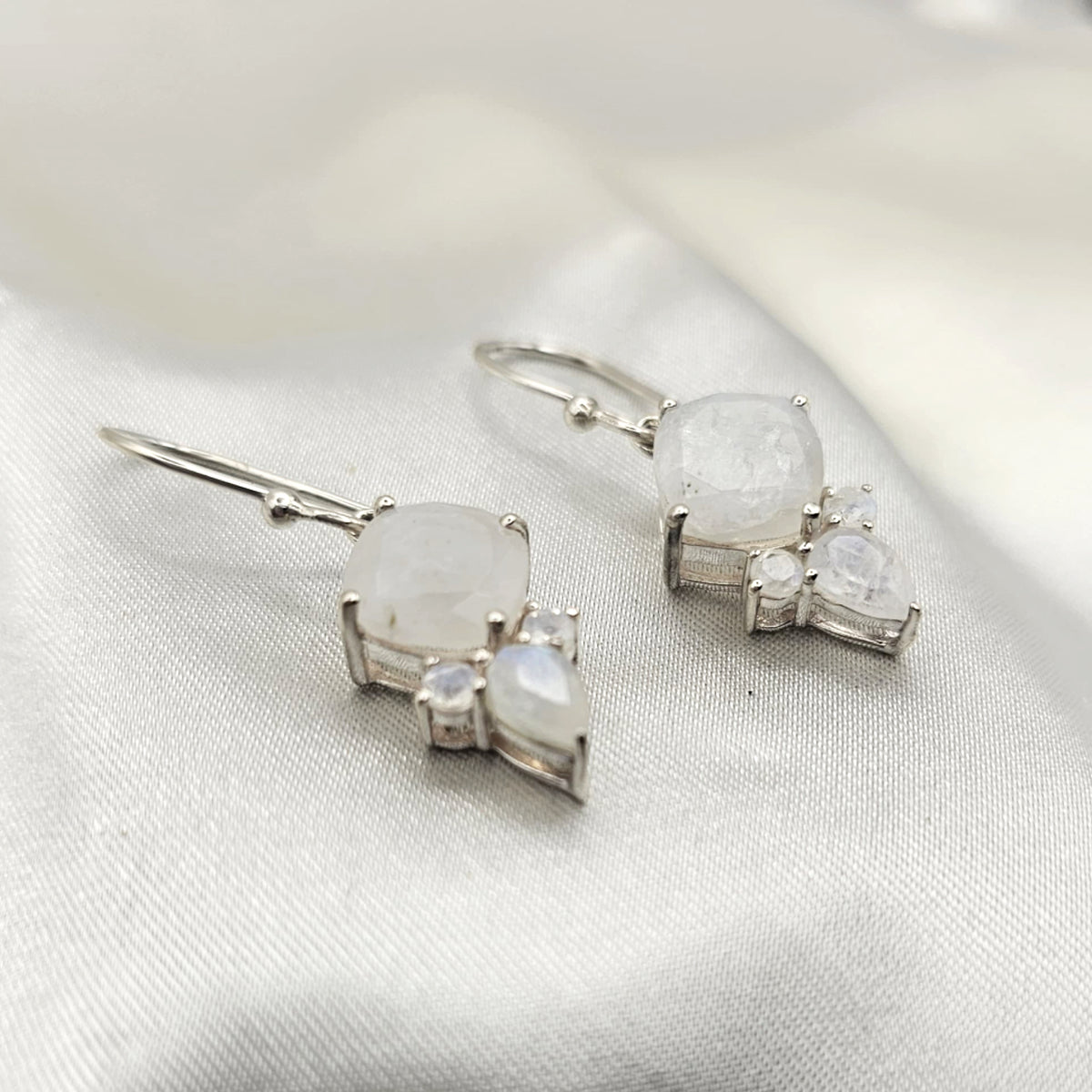 Moonstone Mini Chandelier Earrings image 4
