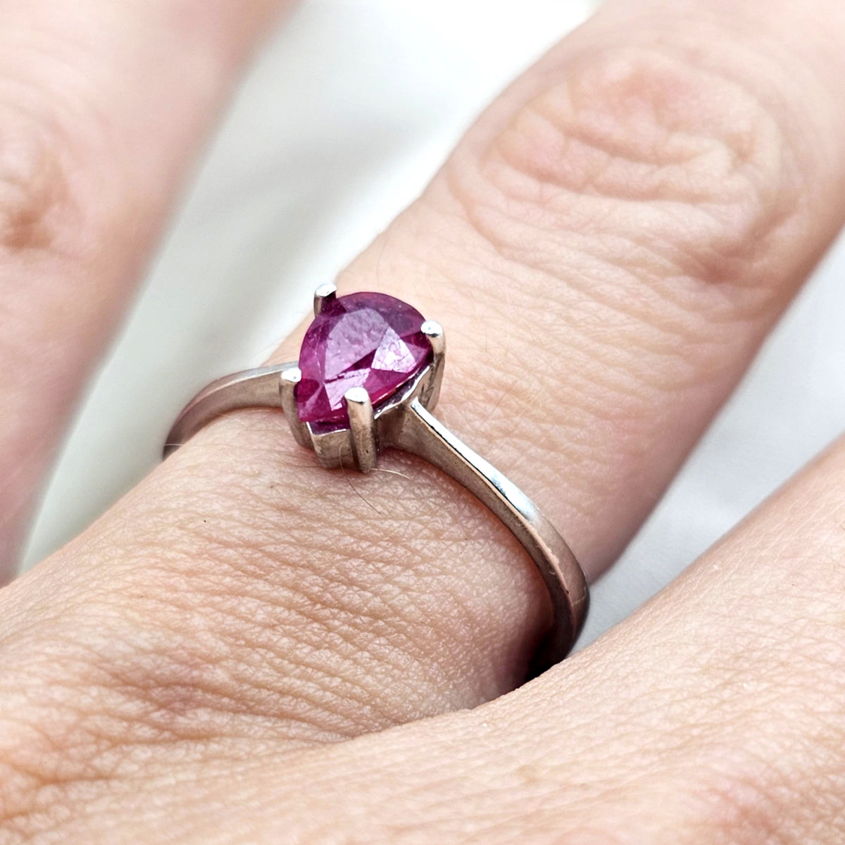 Pear Cut Ruby Ring image 4