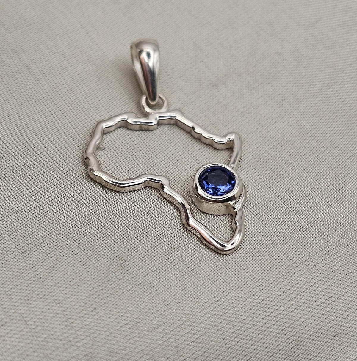 Africa Blue Cubic Zirconia Pendant