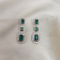 Emerald-Cut Triple Drop Cubic Zirconia Earrings image 0