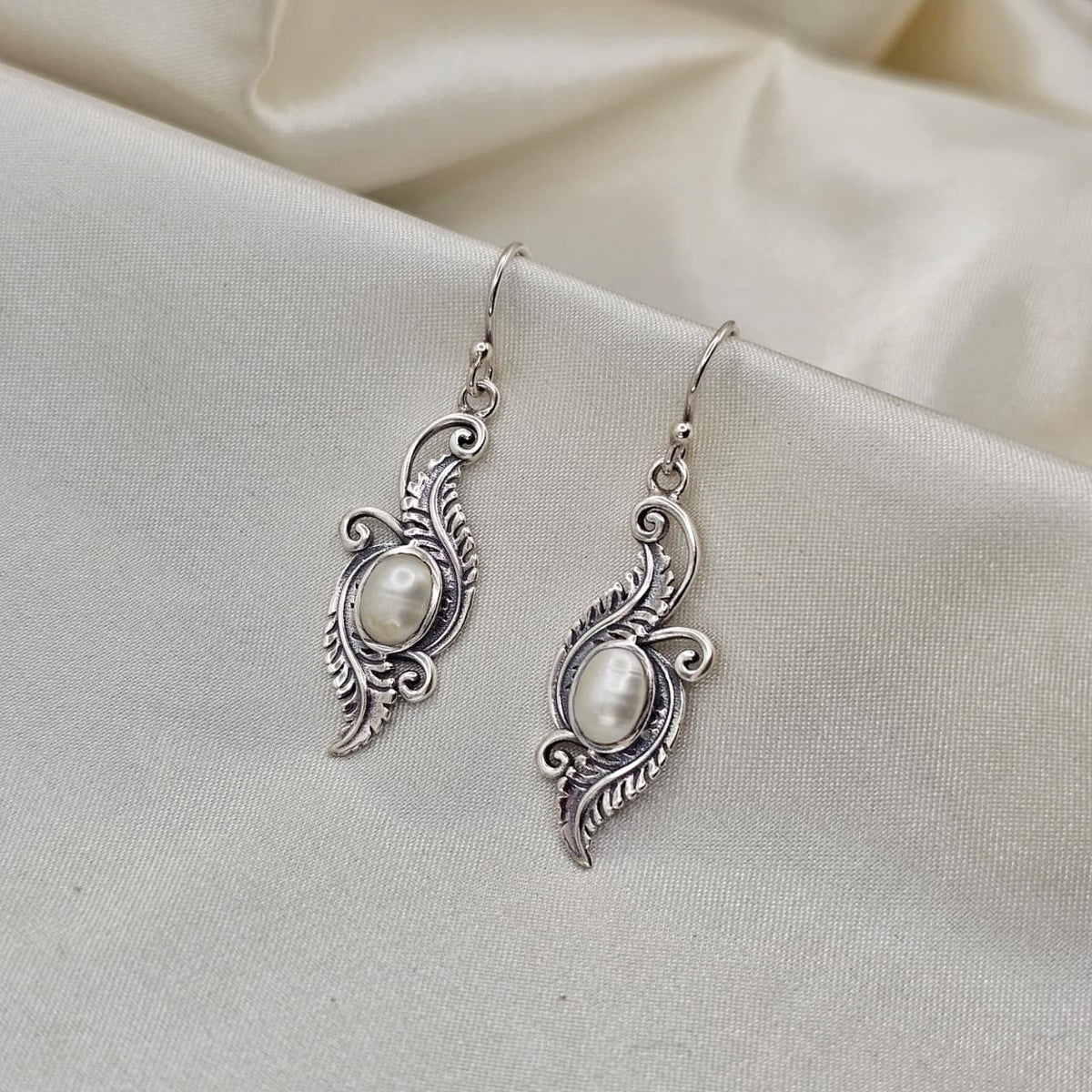 Freshwater Pearl Filigree Drop Earrings