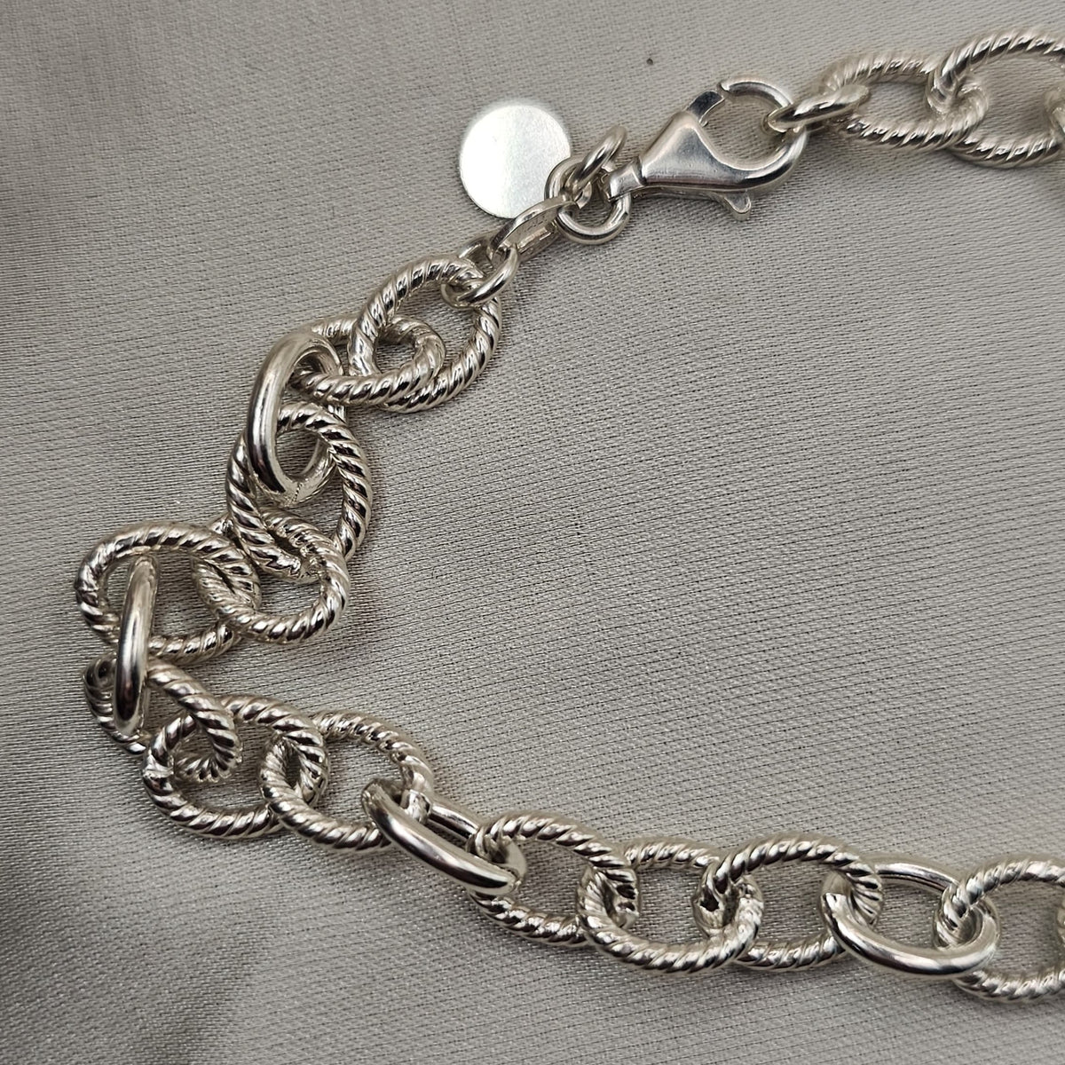 Textured Oval Link Bracelet
