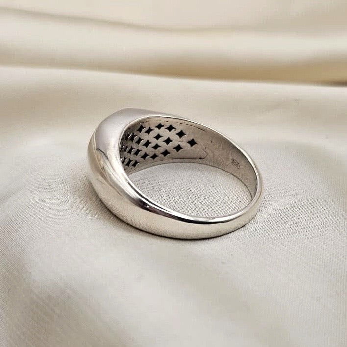 Red Cubic Zirconia Signet Ring