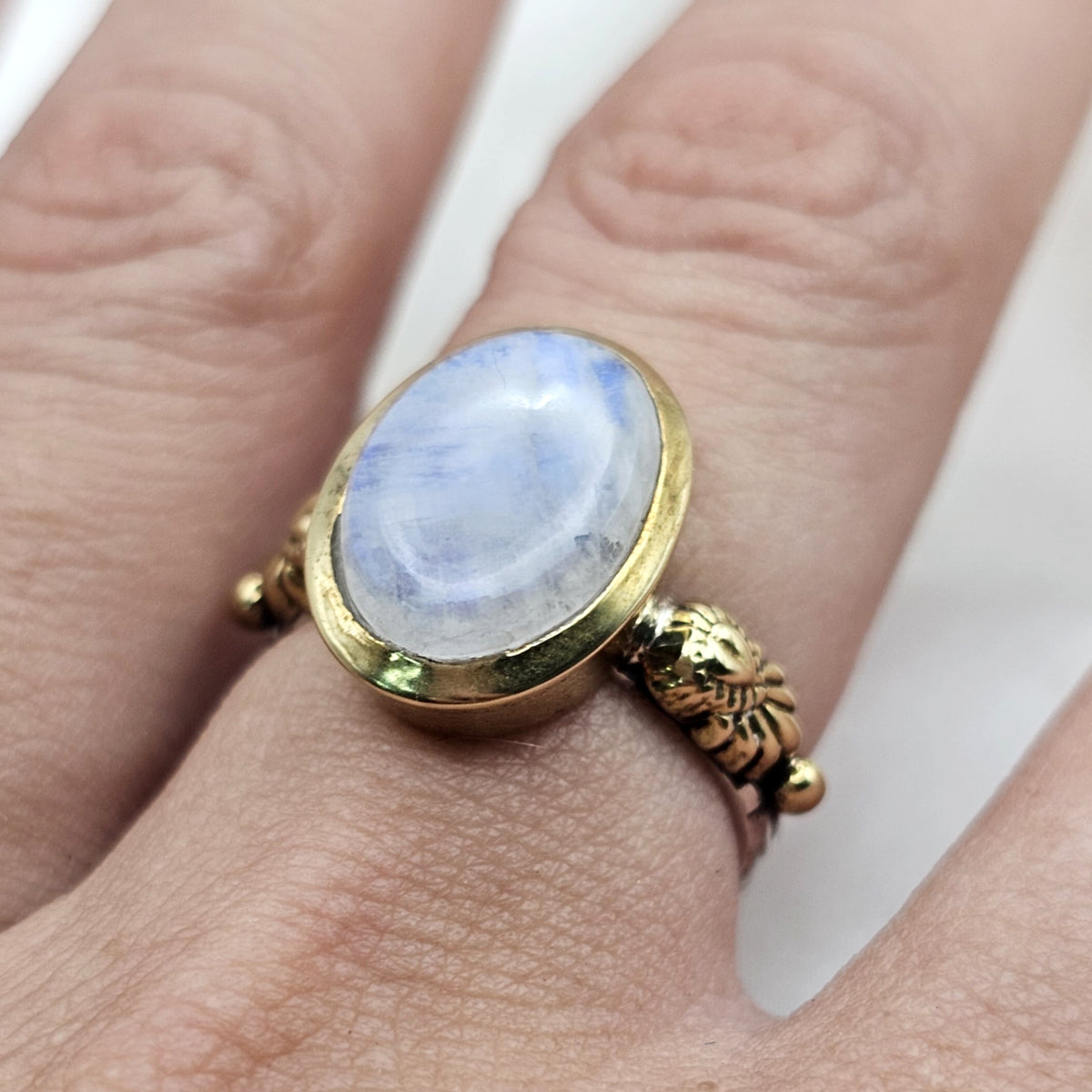 Brass & Moonstone Ring image 2