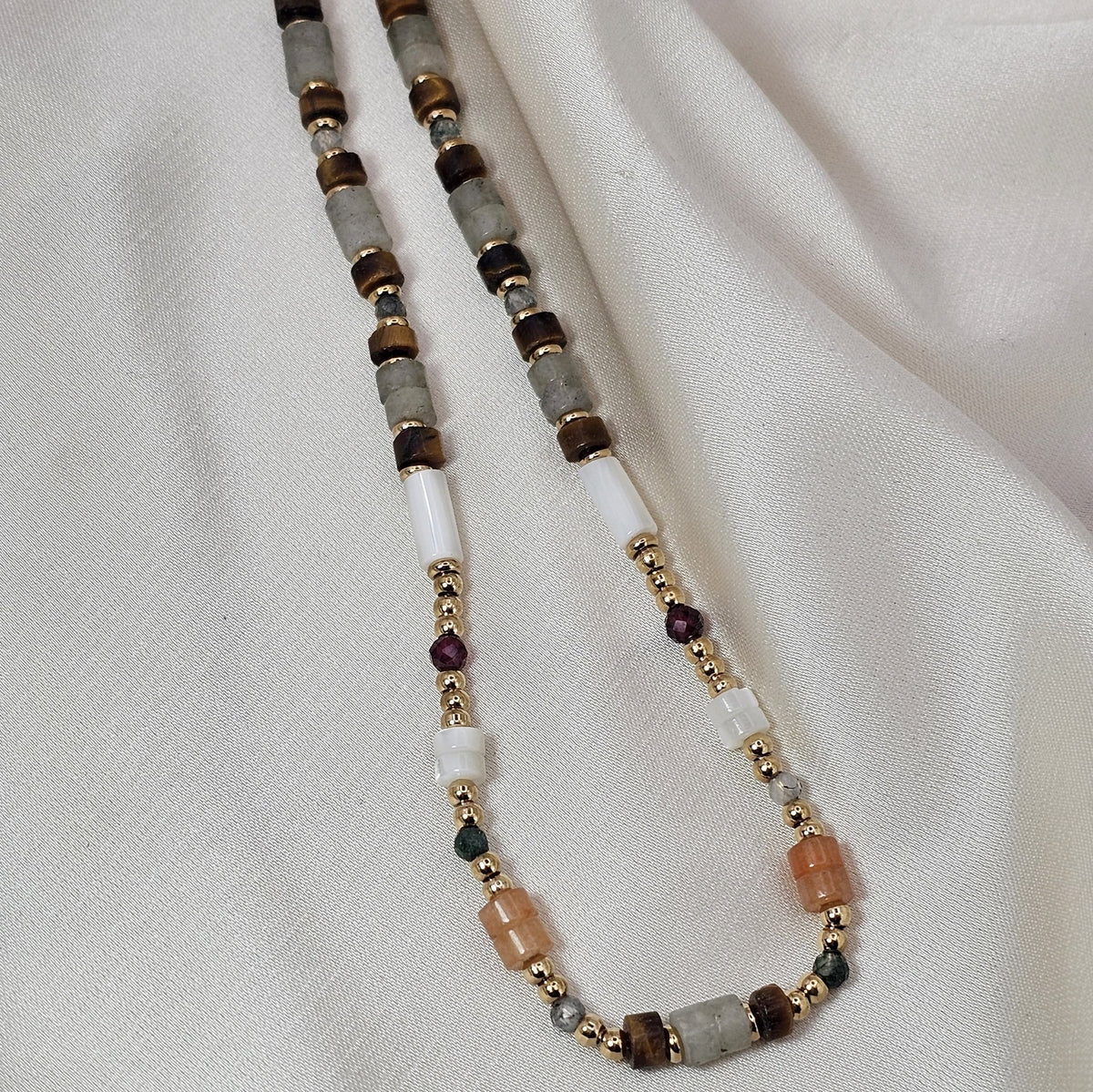 18k Gold Plated Stainless Steel Beaded Necklace