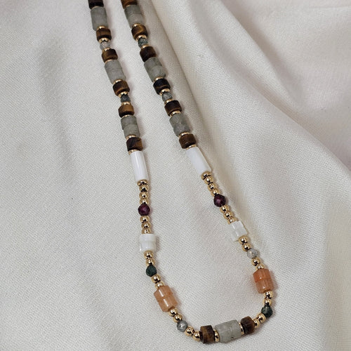 18k Gold Plated Stainless Steel Beaded Necklace