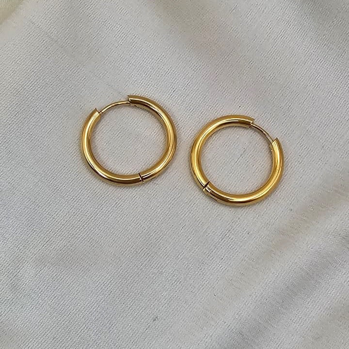 18k Gold Plated Stainless Steel Hoop Earrings