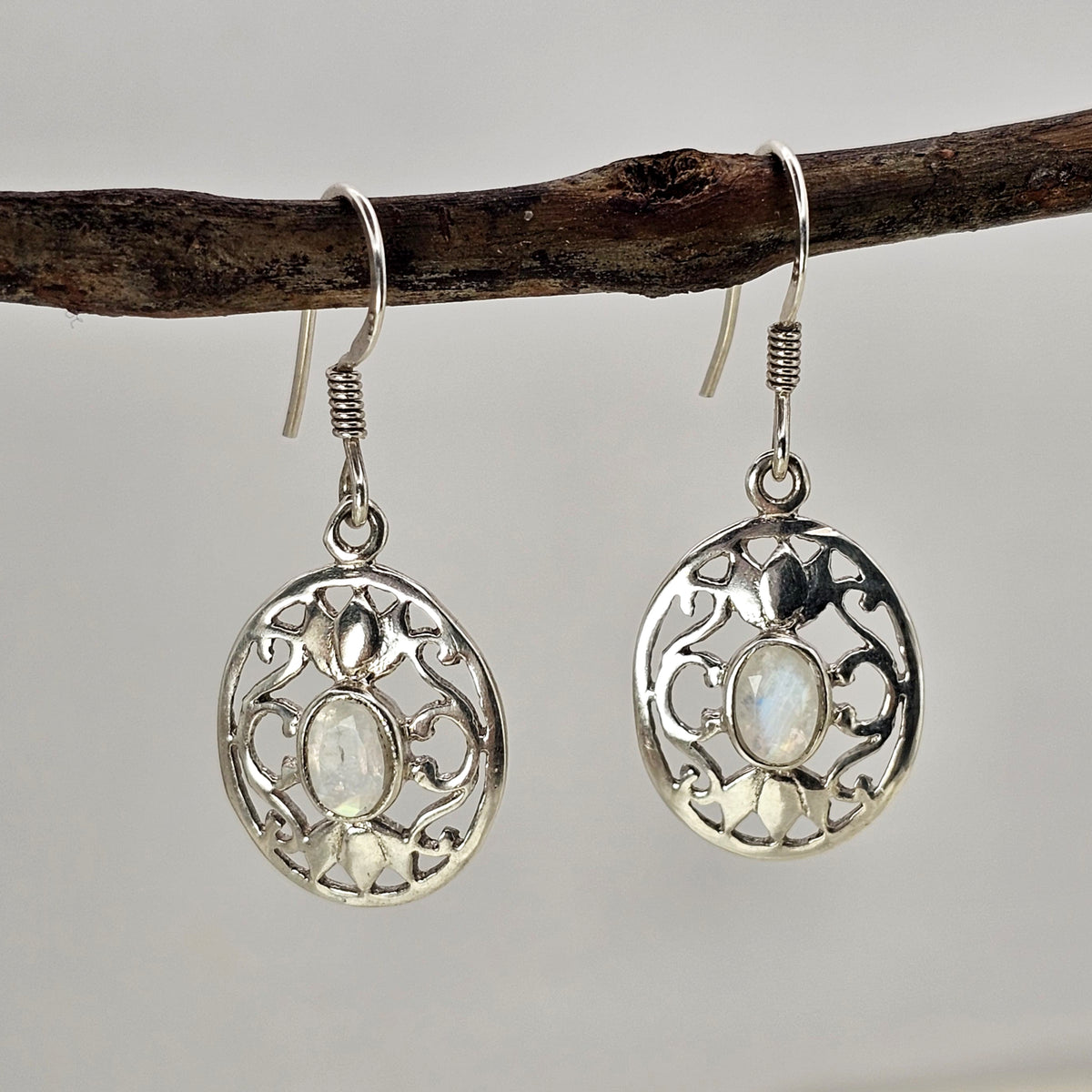 Moonstone Filigree Drop Earrings image 2
