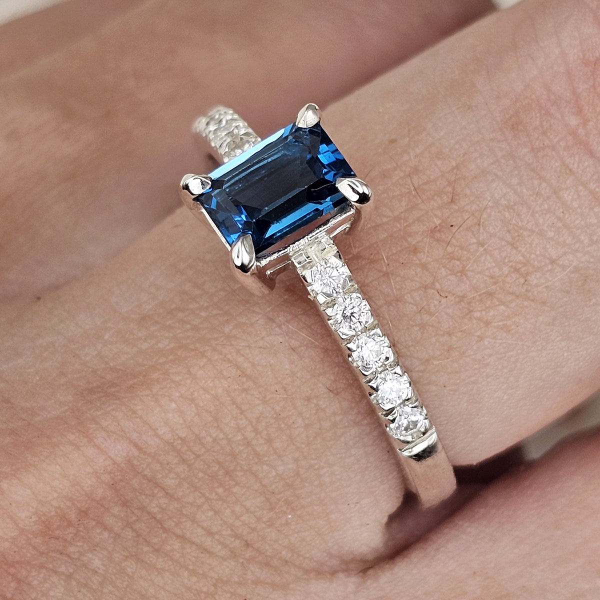 Emerald Cut London Blue Topaz Ring image 1
