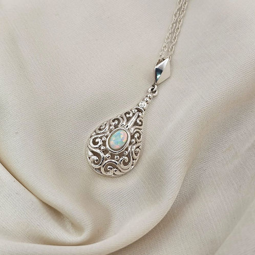 Opaline Filigree Pendant