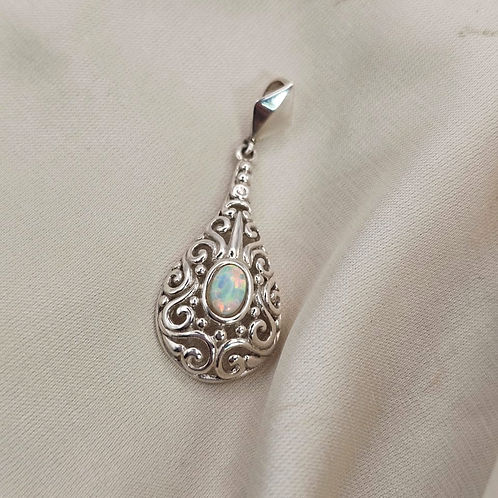 Opaline Filigree Pendant