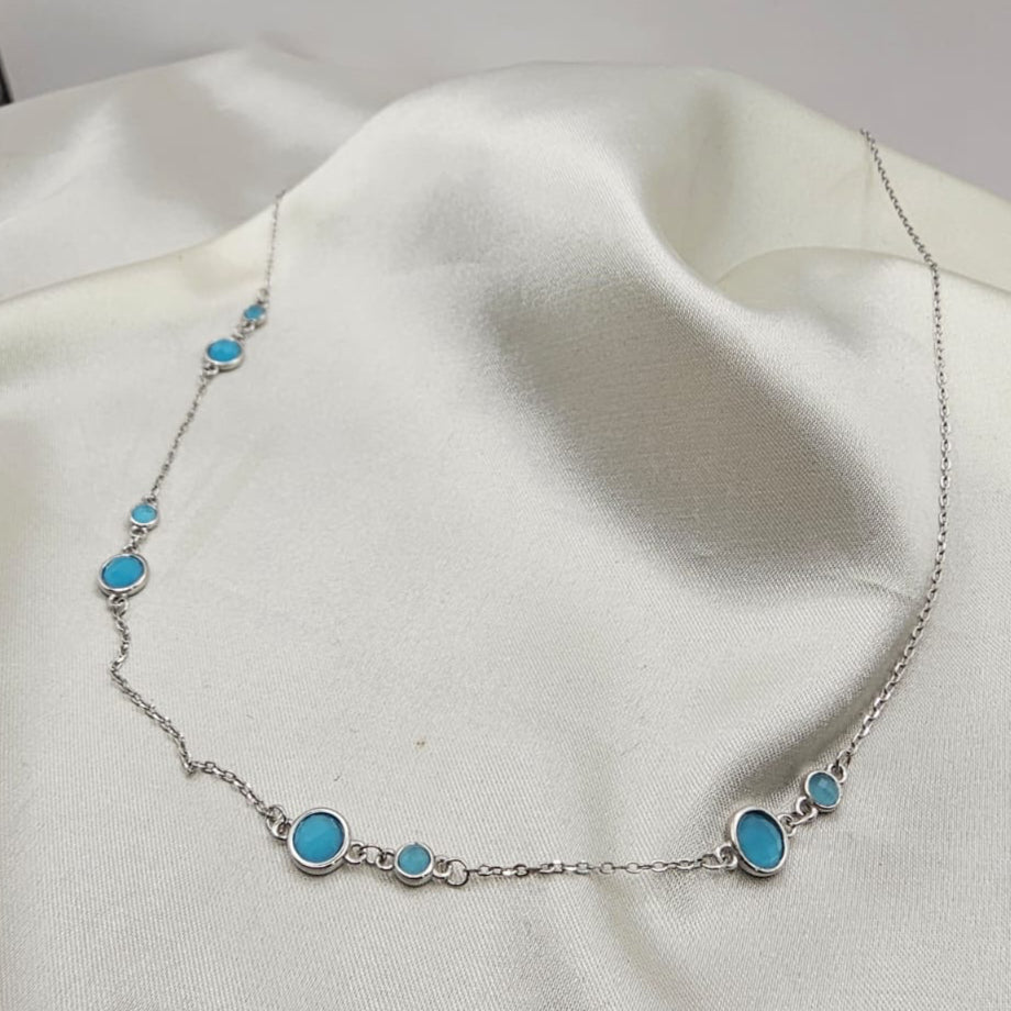 Blue Onyx Dainty Stone Necklace image 2