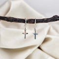 Cross Charm Hoop Earrings