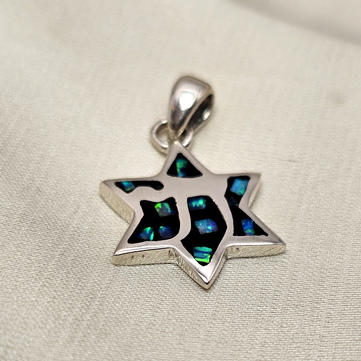Opaline Jewish Star Pendant image 3