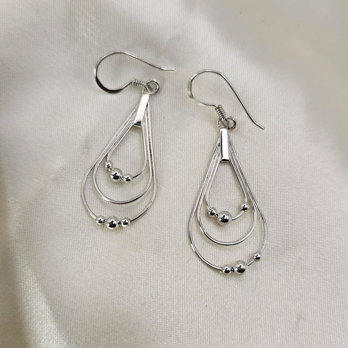 Layered Teardrop Bead Earrings image 0