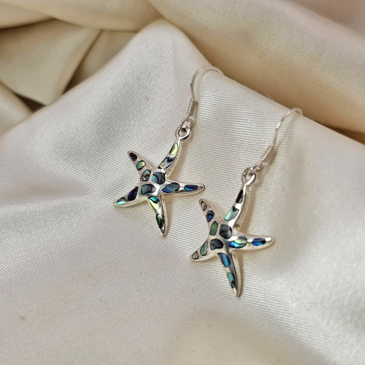 Abalone Inlay Starfish Earrings