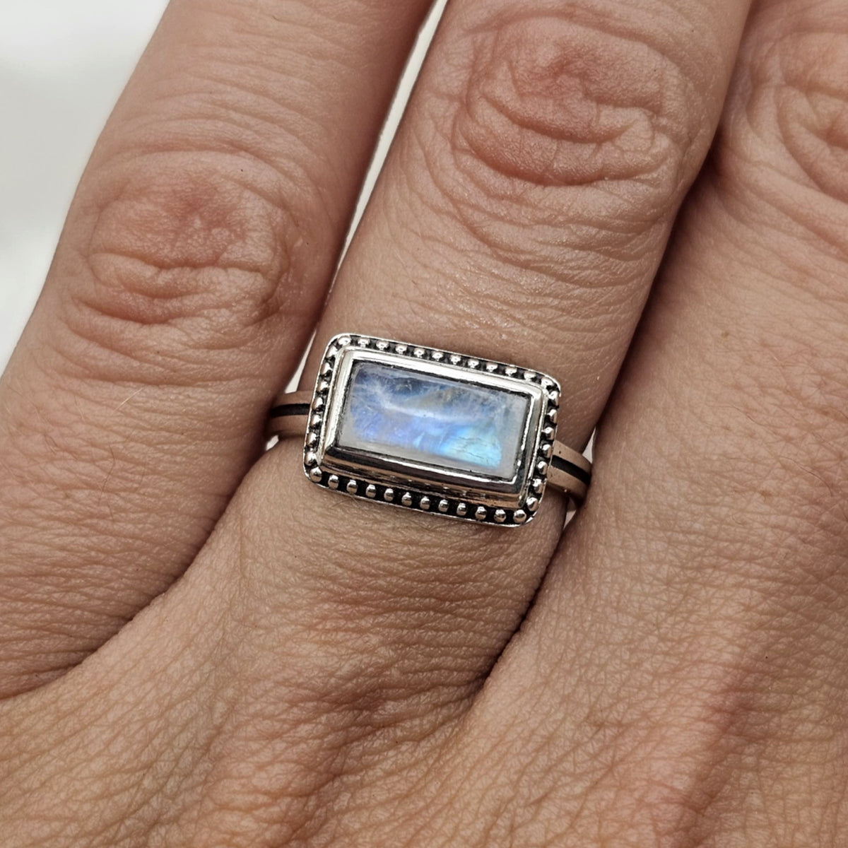 Rectangular Moonstone Ring image 3