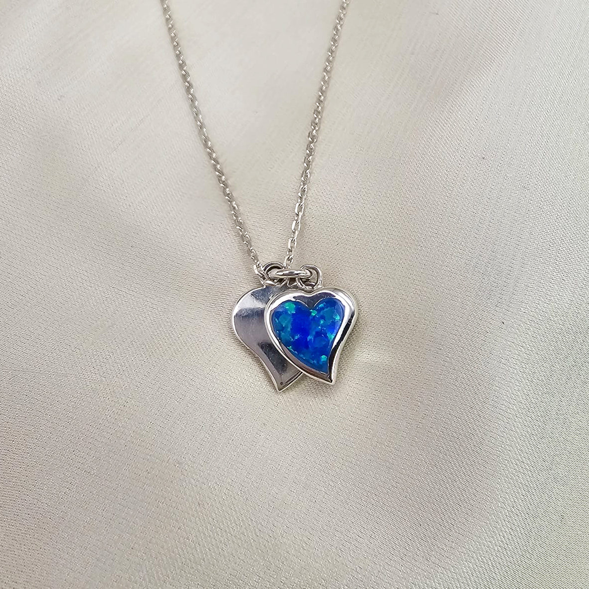 Double Heart Opaline Pendant image 0
