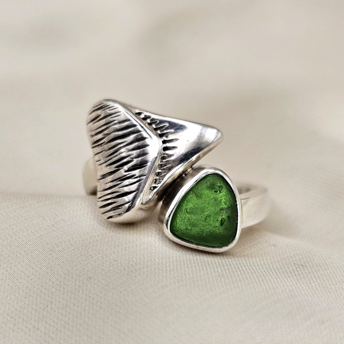Shark Tooth & Sea Glass Ring image 8
