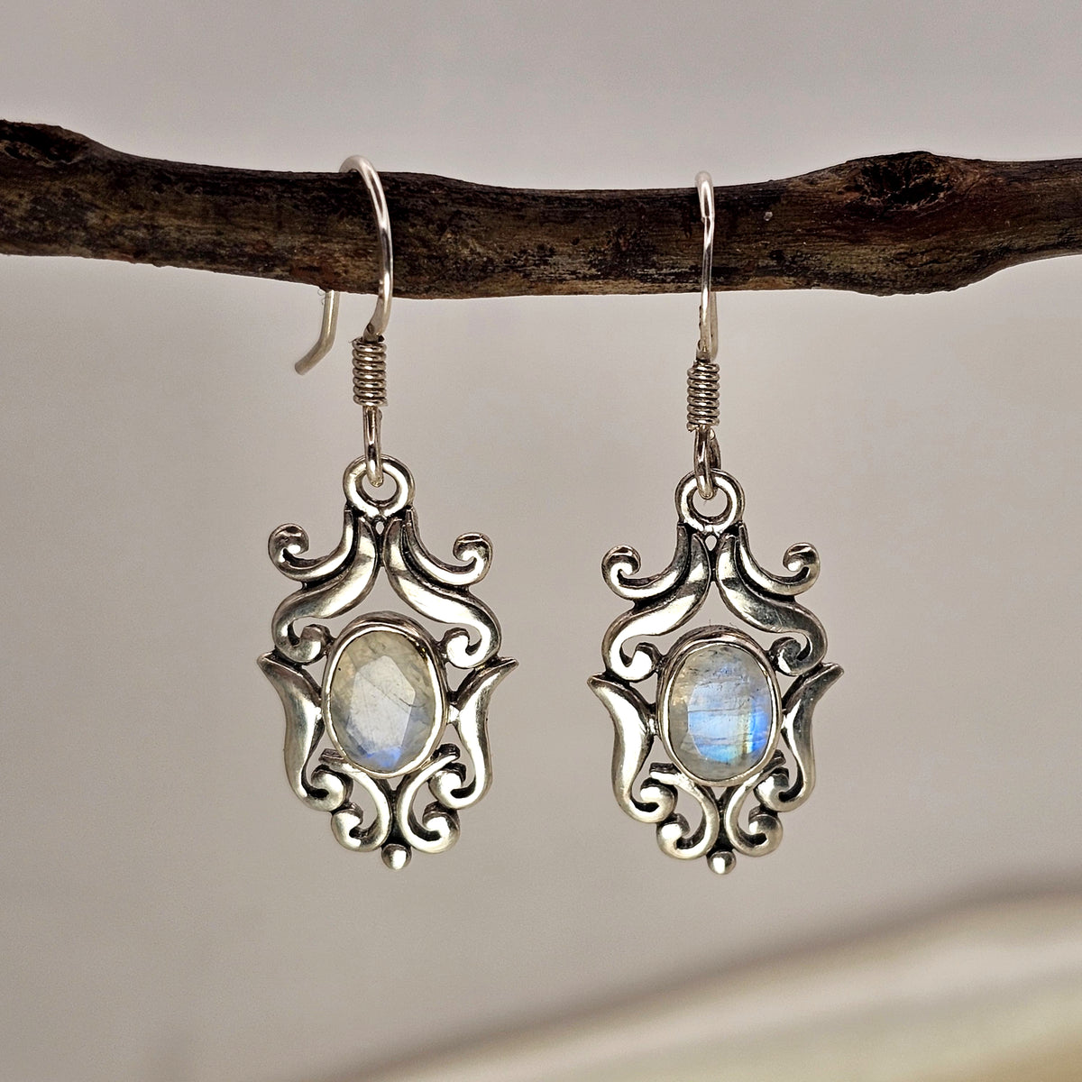 Moonstone Ornate Drop Earrings image 6