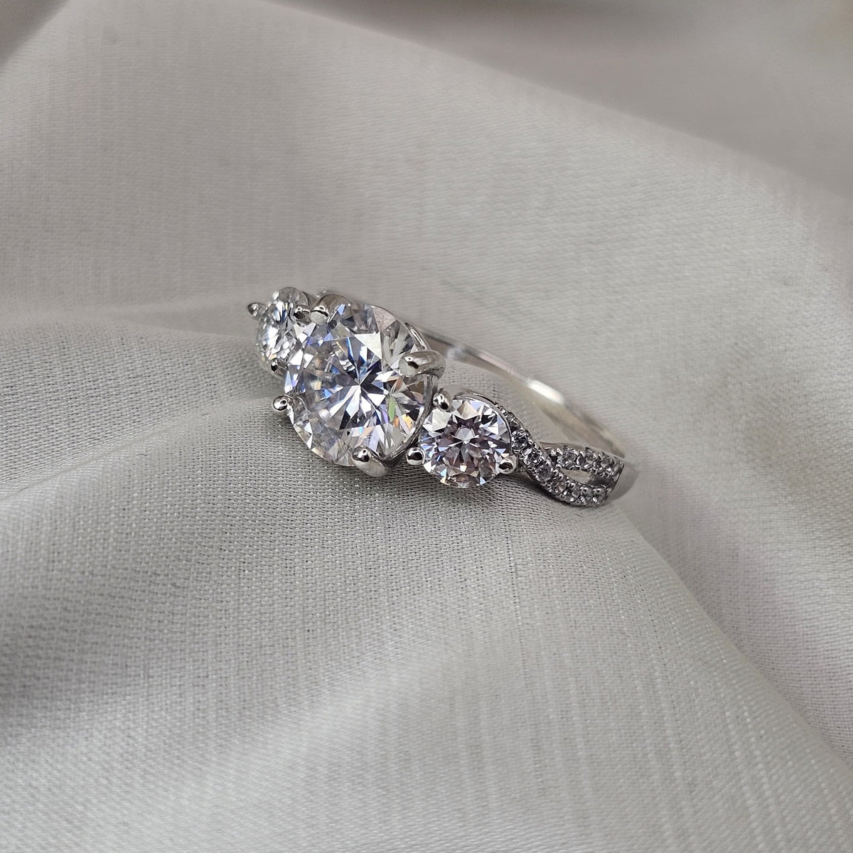 Moissanite Three-Stone Ring
