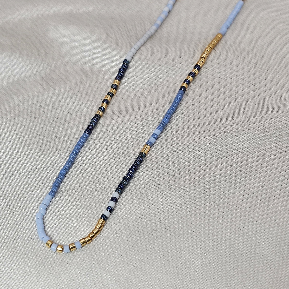 18k Gold Plated Stainless Steel Beaded Necklace