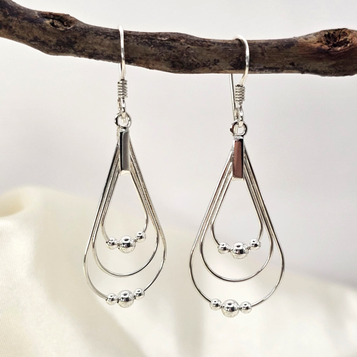 Layered Teardrop Bead Earrings image 2