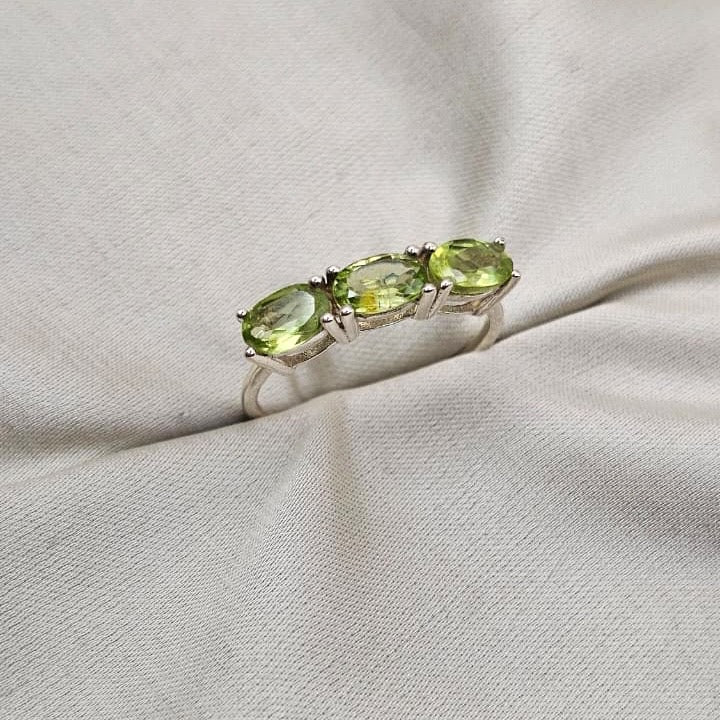 Peridot Three-Stone Ring