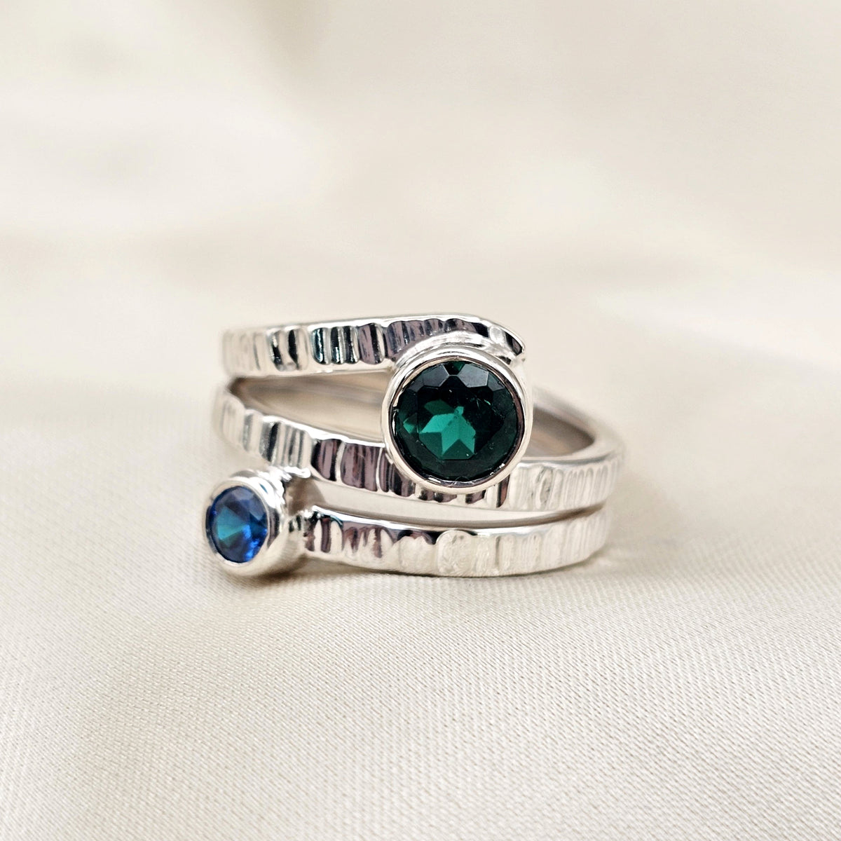 Hammered Multi Cubic Ring image 5