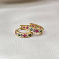 18k Gold Plated Cubic Zirconia Huggie Hoop Earrings