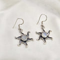 Moonstone Sunburst Drop Earrings