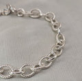 Textured Oval Link Bracelet