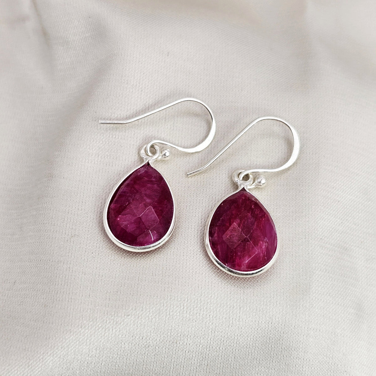 Ruby Teardrop Drop Earrings image 1