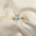 Aquamarine & Moissanite Ring image 0