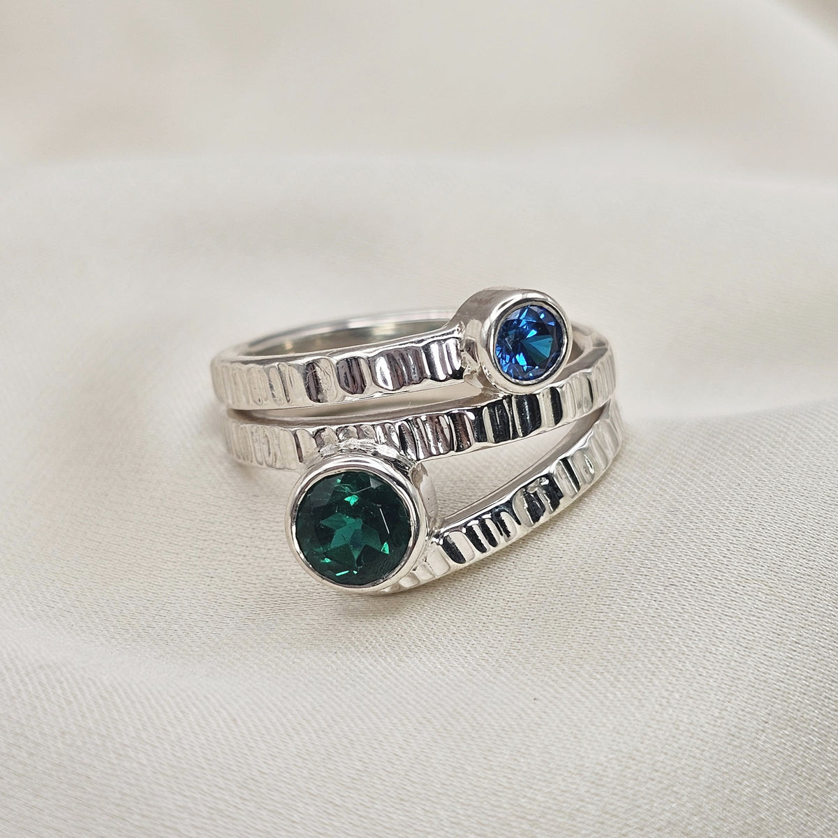 Hammered Multi Cubic Ring image 0