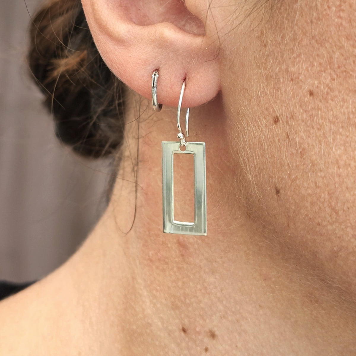 Modern Rectangle Drop Earrings image 1