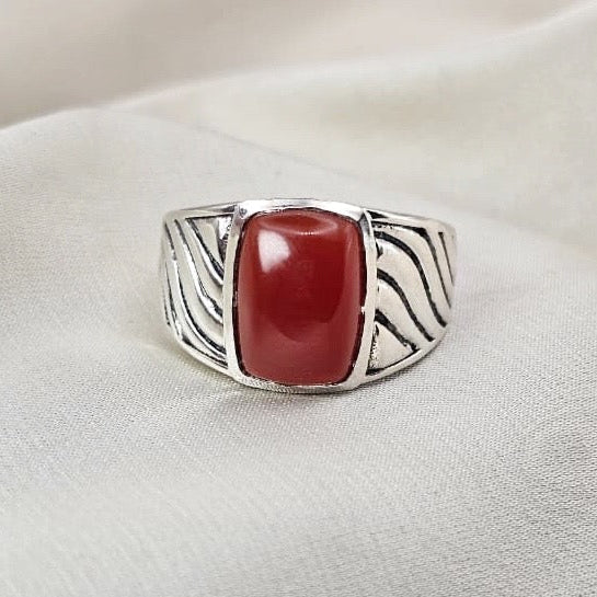 Red Onyx Statement Ring