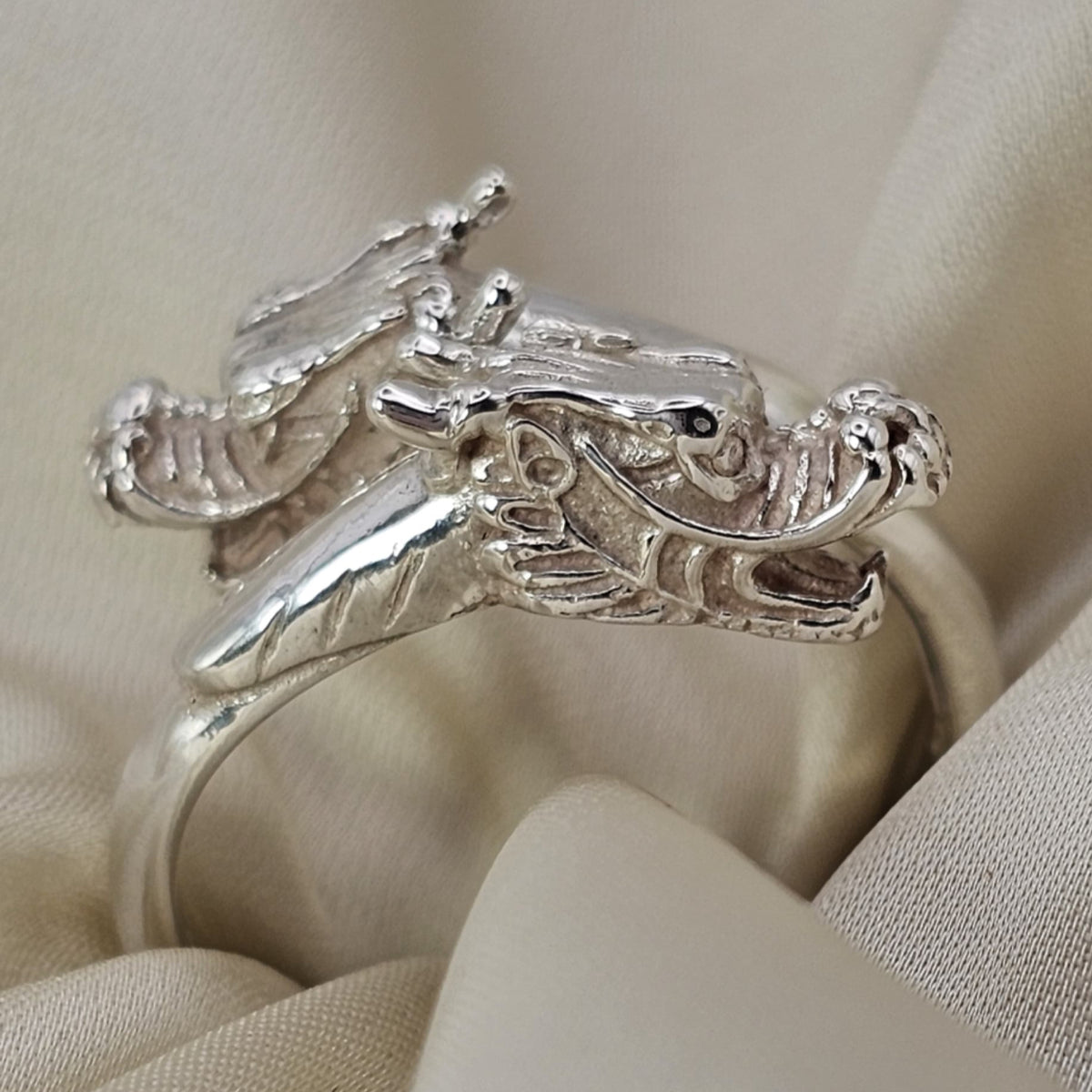 Adjustable Double Headed Dragon Ring image 5